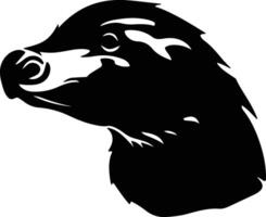 charming Black silhouette of duck-billed platypus head vector
