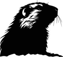 enchanting Black silhouette of lemming head vector