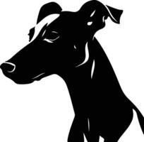 captivating Black silhouette of whippet head vector