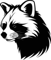 charming Black silhouette of red panda head vector