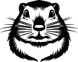 captivating Black silhouette of gopher head vector
