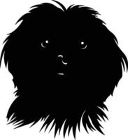 graceful Black silhouette of Lhasa apso head vector