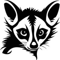 enchanting Black silhouette of loris head vector
