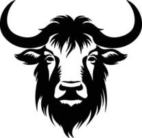 sweet Black silhouette of yak head vector