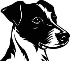 sweet Black silhouette of Jack Russell terrier head vector