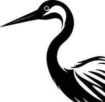 captivating Black silhouette of Japanese crane head vector