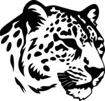 lovely Black silhouette of snow leopard head vector