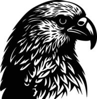 Black silhouette of kakapo head vector