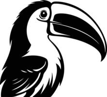 charming Black silhouette of toucan head vector
