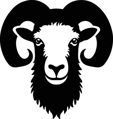 sweet Black silhouette of sheep head