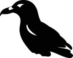 endearing Black silhouette of gull head vector
