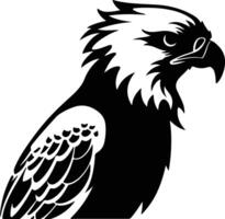 charming Black silhouette of harpy eagle head vector