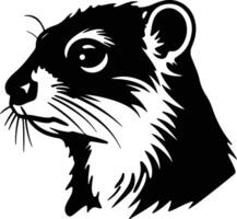 captivating Black silhouette of hyrax head vector