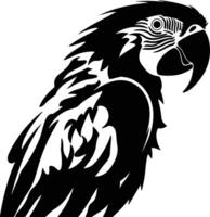 captivating Black silhouette of macaw head vector