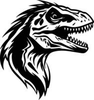 charming Black silhouette of Utahraptor head vector