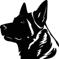 enchanting Black silhouette of working dog head vector