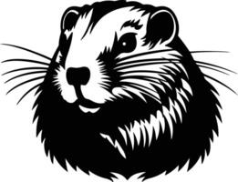 adorable Black silhouette of woodchuck head vector