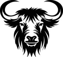 winsome Black silhouette of yak head vector
