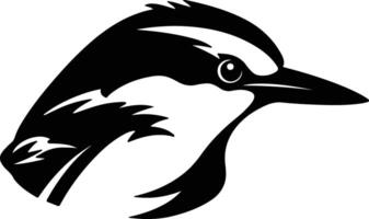 charming Black silhouette of nuthatch head vector