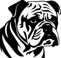 captivating Black silhouette of bulldog head vector
