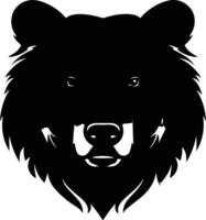 Black silhouette of brown bear head vector