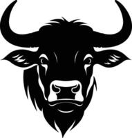 captivating Black silhouette of cape buffalo head vector