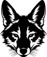 radiant Black silhouette of coyote head vector