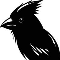 cuddly Black silhouette of cardinal head vector