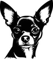 endearing Black silhouette of chihuahua head vector
