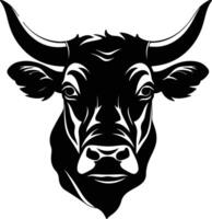 precious Black silhouette of bull head vector