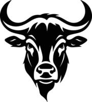 charming Black silhouette of bull head vector