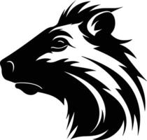 charming Black silhouette of capybera head vector