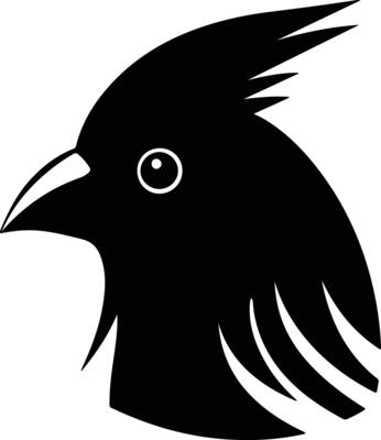 enchanting Black silhouette of cardinal head