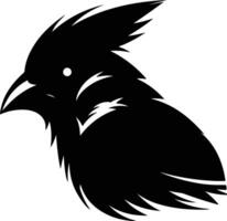 graceful Black silhouette of cardinal head vector