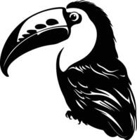 enchanting Black silhouette of keel-billed toucan head vector