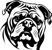 cuddly Black silhouette of bulldog head vector