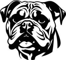 graceful Black silhouette of bulldog head vector