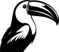 charming Black silhouette of keel-billed toucan head vector