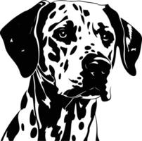 captivating Black silhouette of Dalmatian head vector