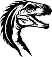 charming Black silhouette of Deinonychus head vector