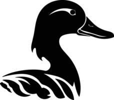 captivating Black silhouette of duck head vector