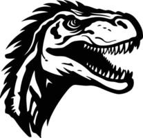 graceful Black silhouette of Deinonychus head vector