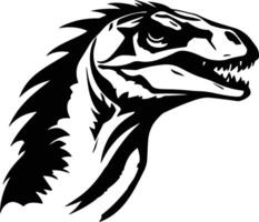 Black silhouette of Deinonychus head vector