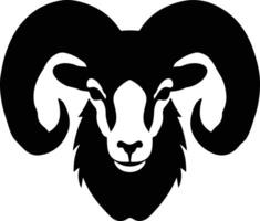 captivating Black silhouette of dall sheep head vector