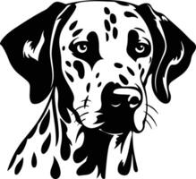 adorable Black silhouette of Dalmatian head vector