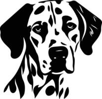 heartwarming Black silhouette of Dalmatian head vector