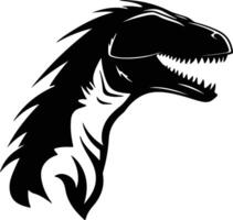 precious Black silhouette of Deinonychus head vector