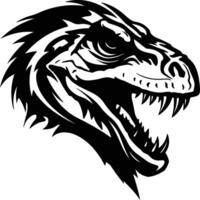 captivating Black silhouette of Deinonychus head vector