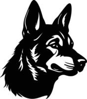 adorable Black silhouette of dingo head vector
