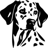 graceful Black silhouette of Dalmatian head vector